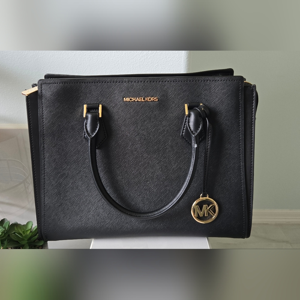 Michael Kors Black Hope Leather Satchel